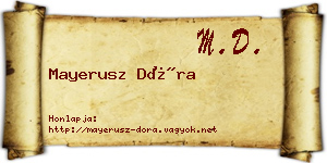 Mayerusz Dóra névjegykártya